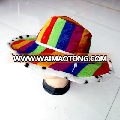 women cosplay Rainbow color hat for party